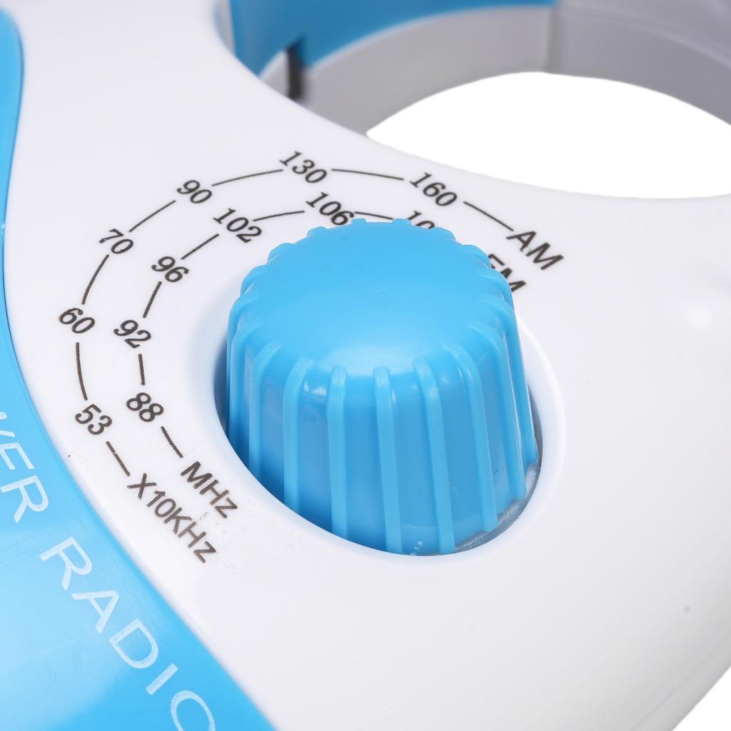 Radio de duș Radio AM FM cu buton Difuzor Difuzor de duș pentru baie Radio wireless cu mâner superior Rezistent la stropire Albastru