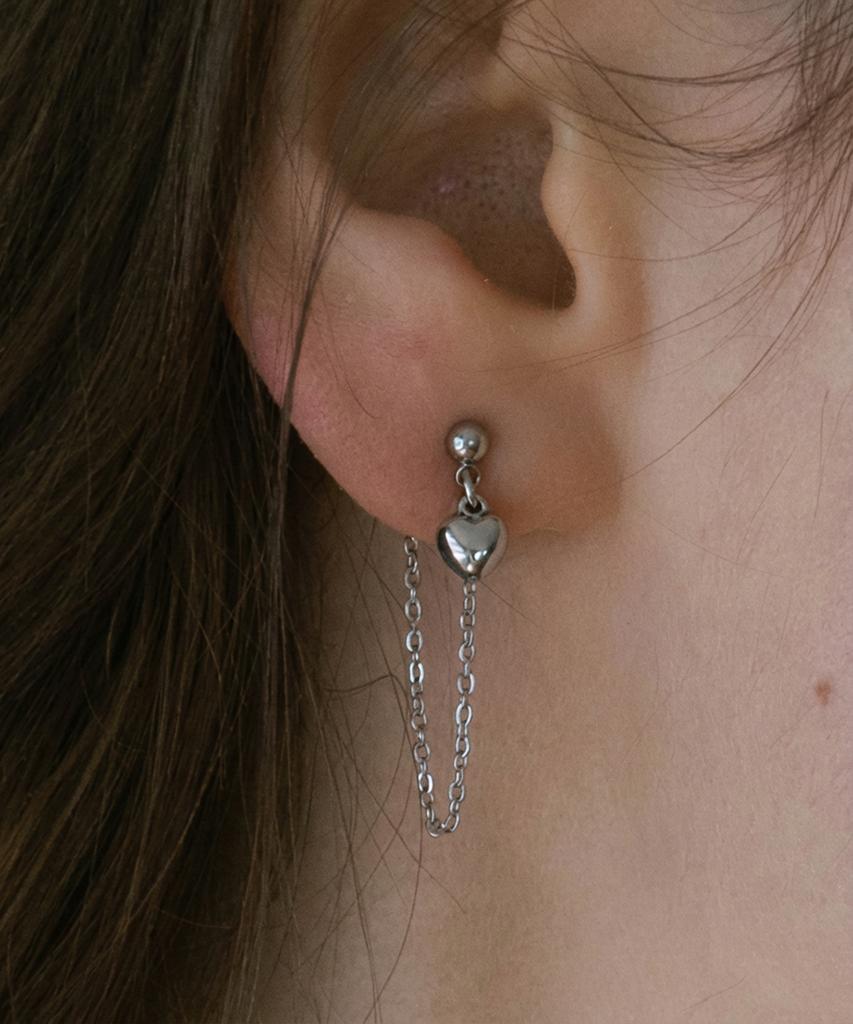Pearly More Mini Heart Chain Drop Earrings_Pm26E002Ss