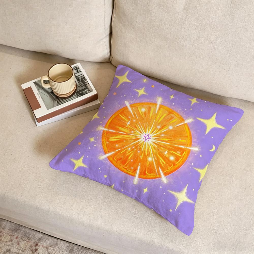 G-Glowing Fruits Cushion Cover Fabric Soft Furnishing,Pillowcase, Cushion Cover, Sofa Pillow, Home Decoration