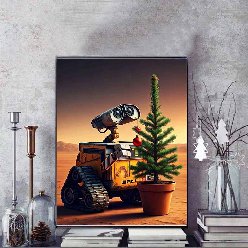 Disney Diamond Painting WALL E Christmas Themed Illustration Cute Cartoon Cross Stitch Complete Set 5D DIY Home Decoration