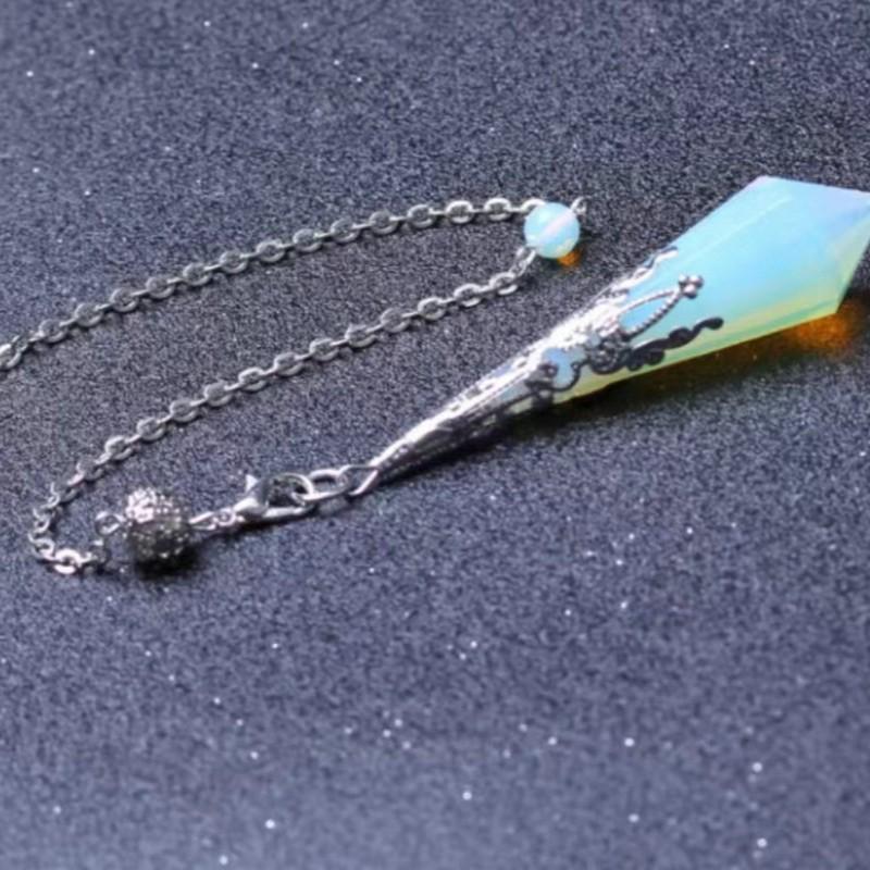 Natural Crystal Pendant with Smoky Quartz, Amethyst, Brown Quartz, Obsidian, Tiger's Eye, and White Crystal