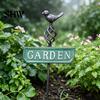 Decorative Flower Bed Edging Retro Bird Garden Stake, Metal Sign Rustic Aged Iron Lawn Stakes Yard Decoration with Stake for Bed, Durable Plant