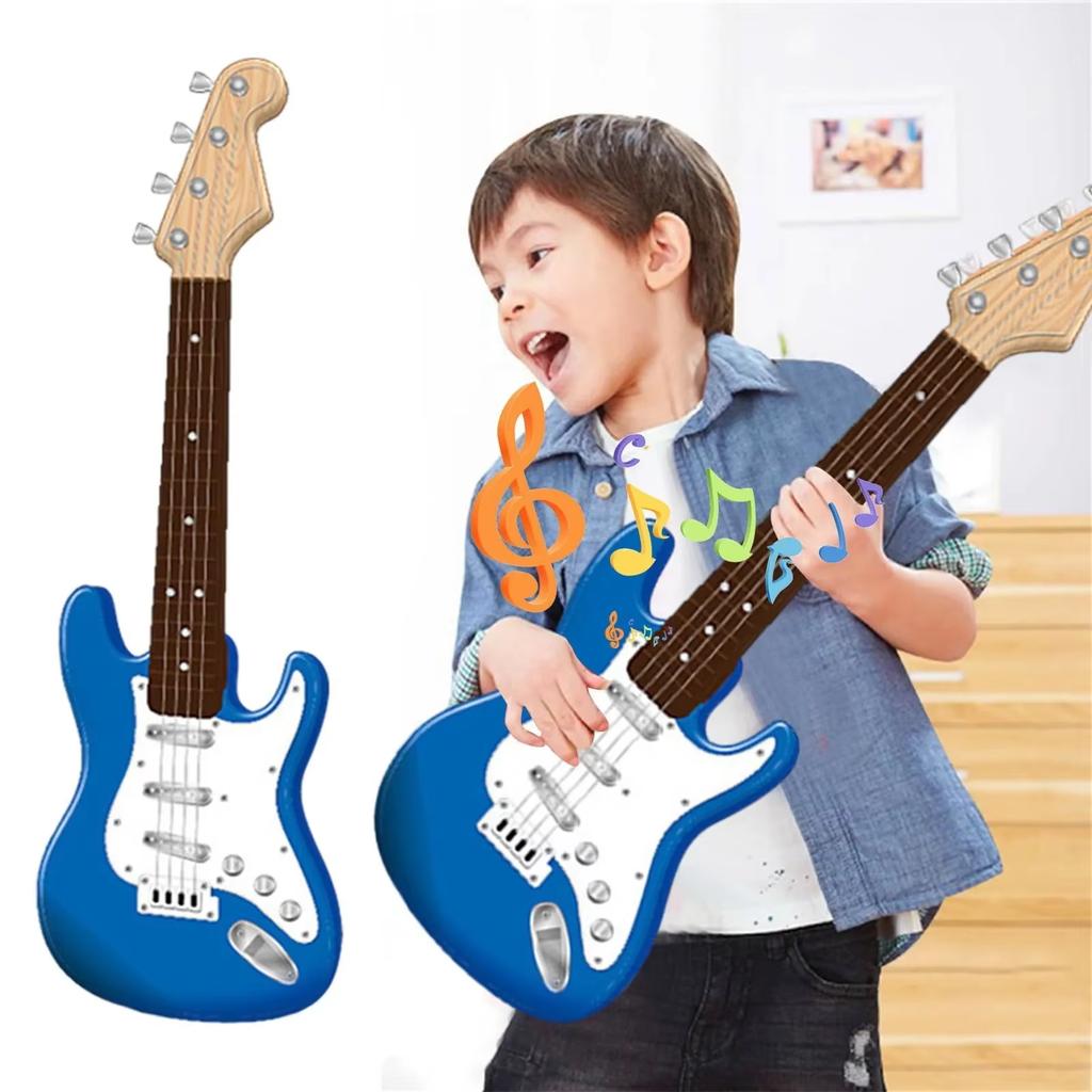 Children-size Electric Guitar Attracts Children Attention 4 String Guita Beginners' Level Guitar Puzzle and Musical Instruments
