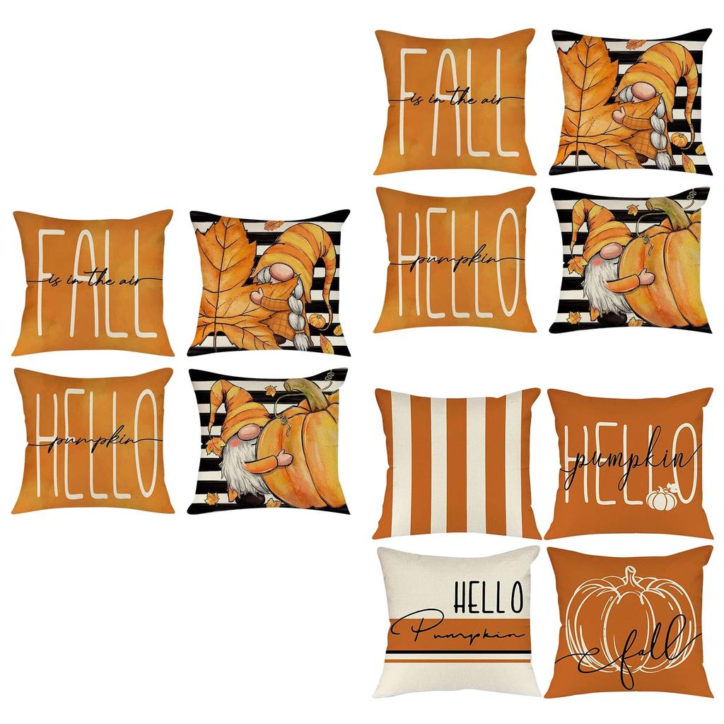 Fall Pillow Covers 18x18 Set For Fall Decor Maple Leaves Happy Outdoor Fall Pillows Decorative Throw Pillows 4pc
