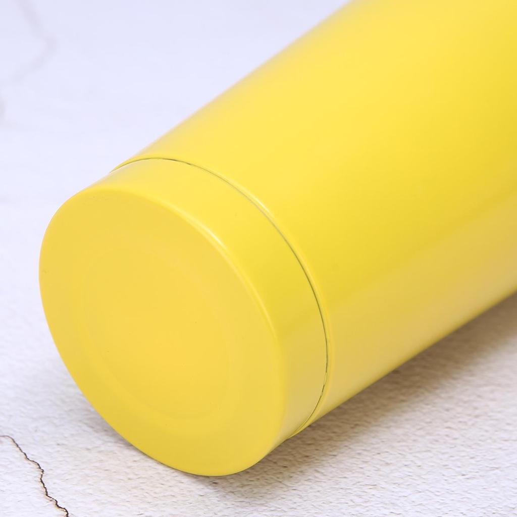 In Stock 304 Stainless Steel Straw Cup with Gold Rim - Portable Outdoor Thermos for Car Use