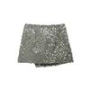2026 Womens Street Fashion Sequin Double-Breasted Mini Skirt XS S M L