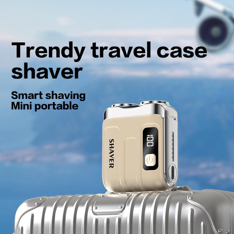 Home Travel Electric Smart Shaver Household Shaver Digital Display Portable Mini Dual Blade Rechargeable Shaver Men Gifts