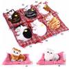 Simulation Cute Animal Sleeping Cats with Sound Christmas Party Decor For Home Decoration Adornmant Accessories