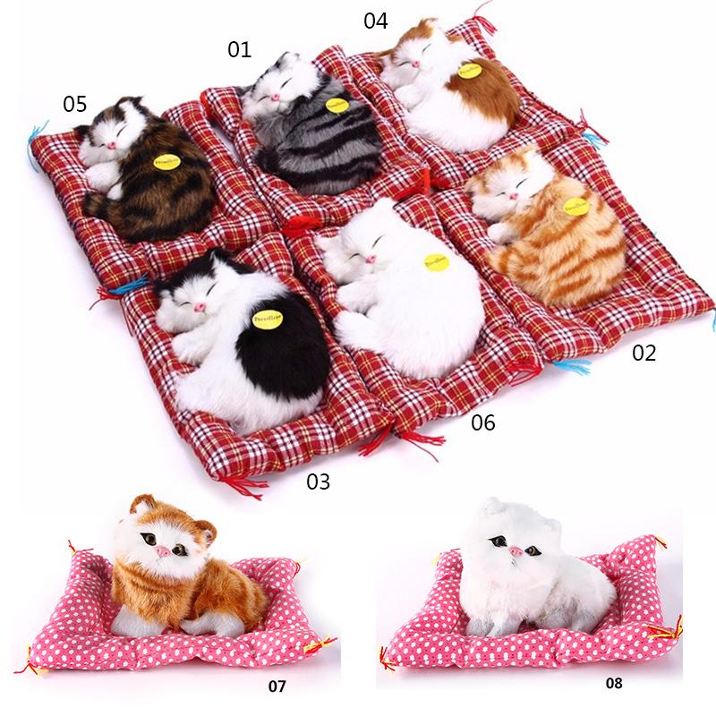 Simulation Cute Animal Sleeping Cats with Sound Christmas Party Decor For Home Decoration Adornmant Accessories