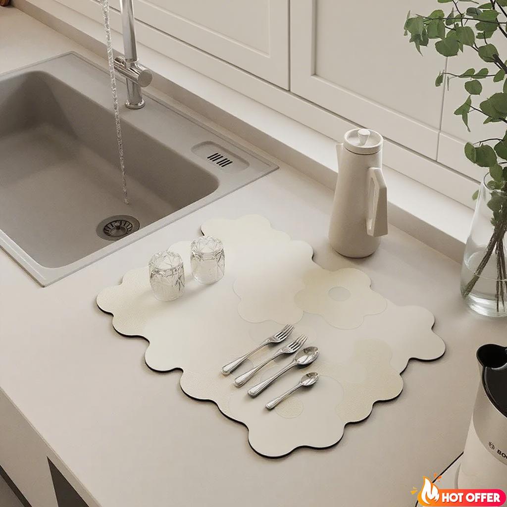 Super Pads Draining Coffee Placemat Drain Dry Rubber Pad Kitchen Drying Dinnerware Dish Flower Mat Rug Quick Tableware Absorbent