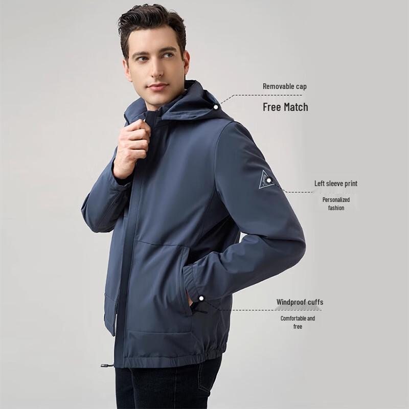 Fengxun Men's Hooded Casual Jacket FXYG8872