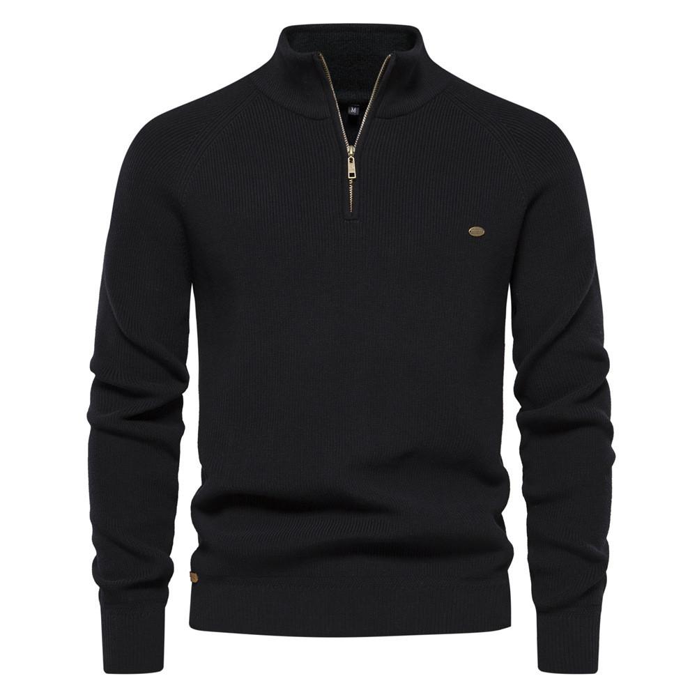 Pull d'automne pour homme à col rond avec mélange de coton stretch pour un style urbain décontracté
