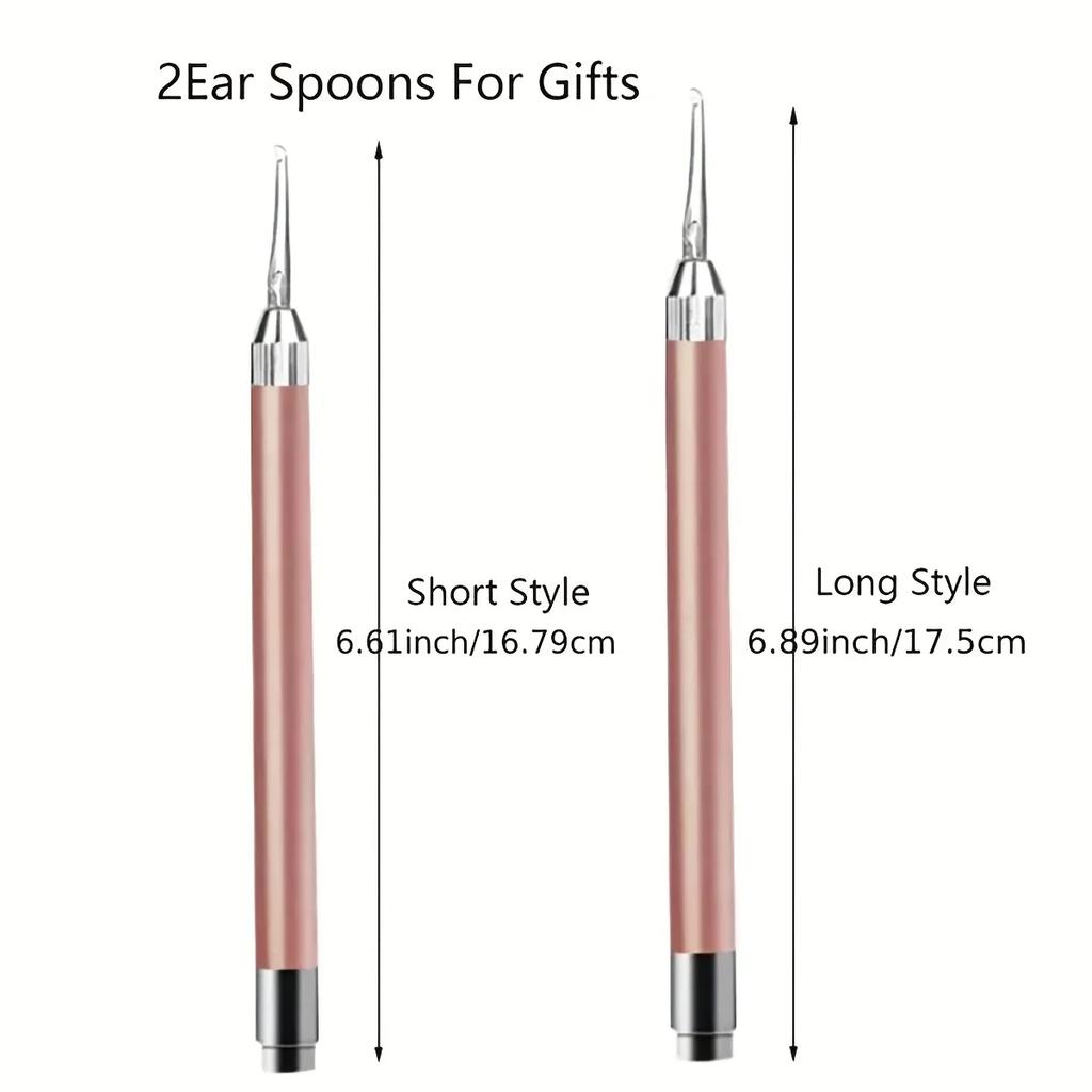 4pcs-Ear Cleaning Tool Set - Bright LED llluminated Ear Scoop, Gentle Ear Digging Tool, Soft-Touch Ear spoon Head,