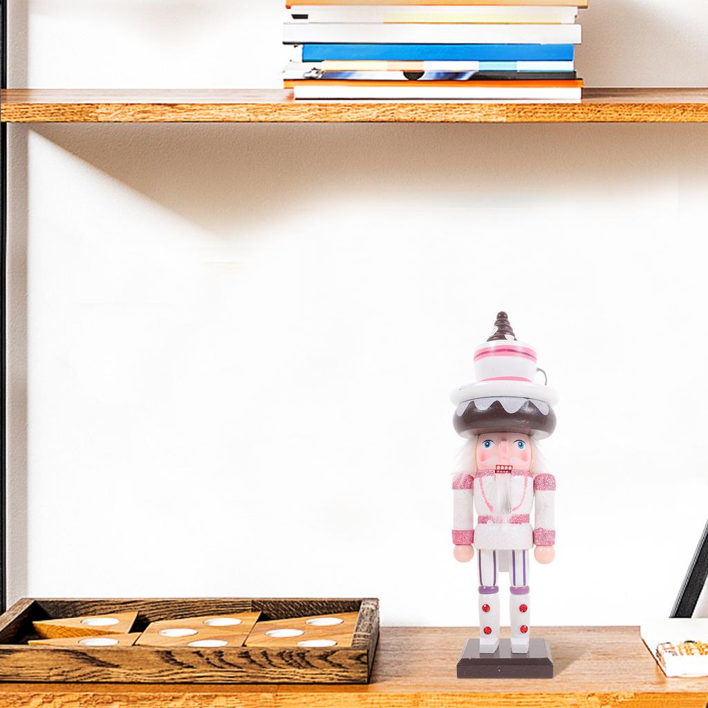 Nutcracker Ornament Cute Festival Decor Wooden Nutcracker Adorn Craft For Indoor Office Party Home Holiday Decoration
