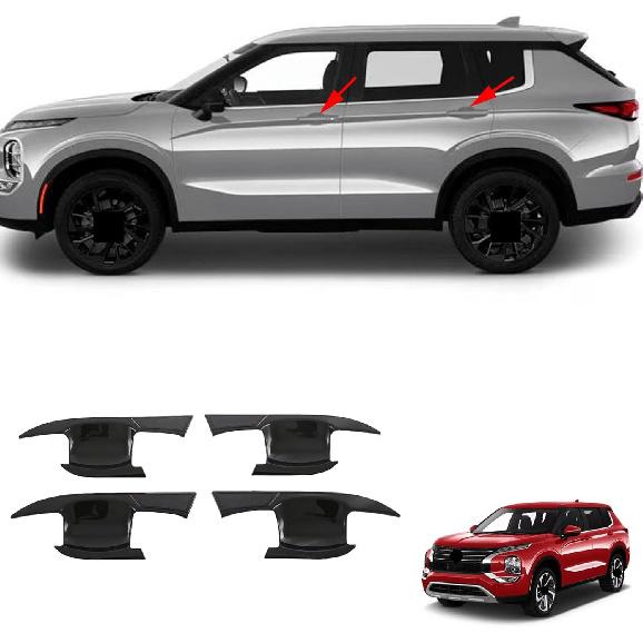 for Mitsubishi Outlander 2023 2024 2025 Car Door Handle Bowl Cover Trim (Silvery) чёрный