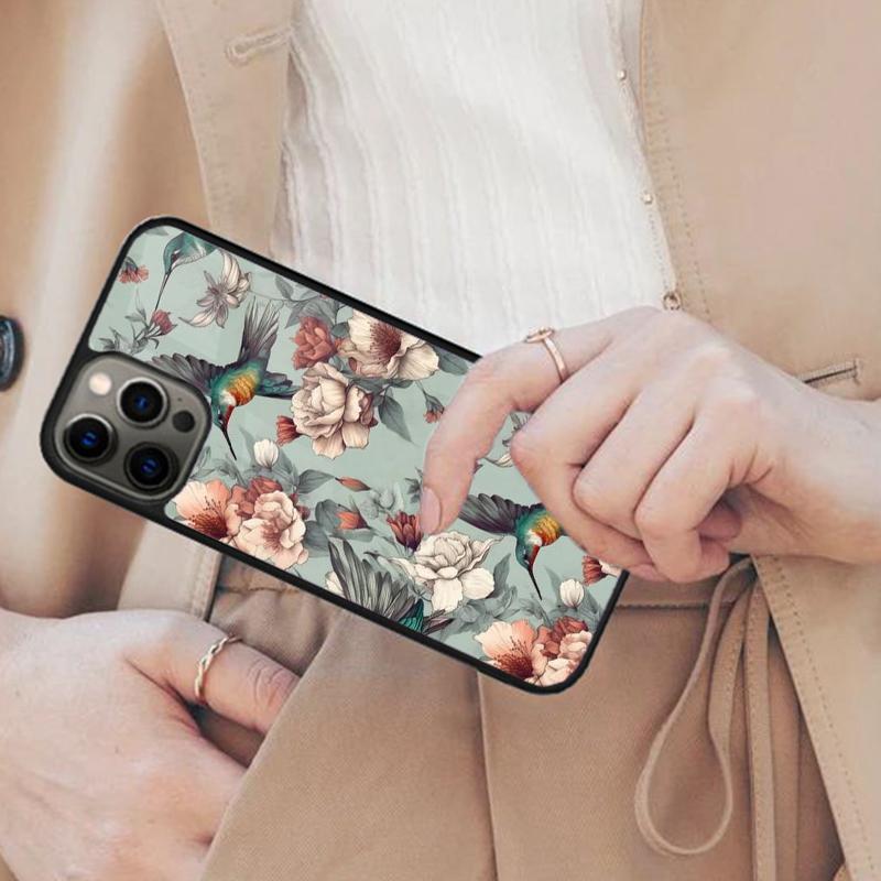 Floral harmony and hummingbird Magnetic Phone Case For APPLE iPhone 17 Air 16 14 13 12 Pro Max 15 Plus With MagSafe Cover