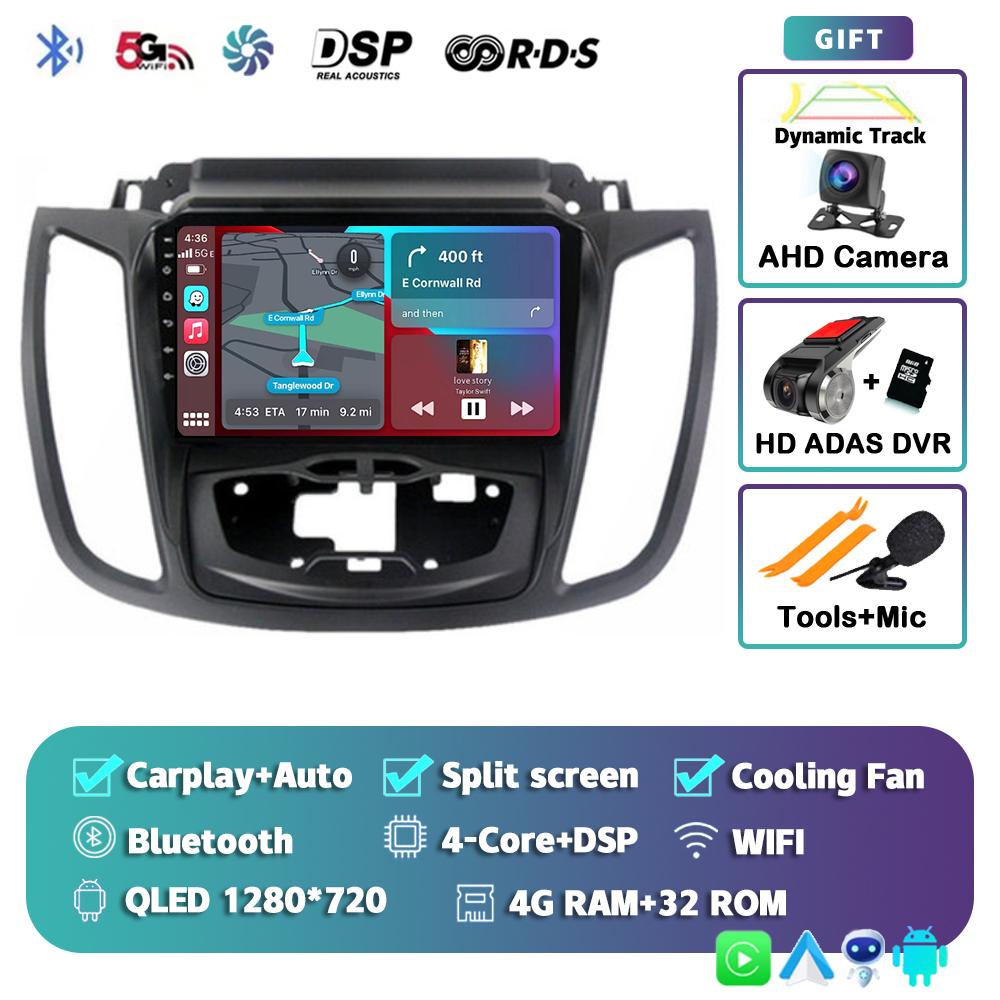 Android 14 Car Radio For Ford Kuga 2 Escape 3 2012 2013 2014 2015 2016 2017 -2019 Stereo Multimedia Player 2din Carplay Auto DSP