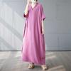 Summer Color Retro Long Skirt Cotton Linen Dress