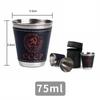 4pcs 75ml Outdoor Travel Cups Set Camping Tableware Stainless Steel Cup with PU Leather Portable Coffee Wine Beer Whisky Cup