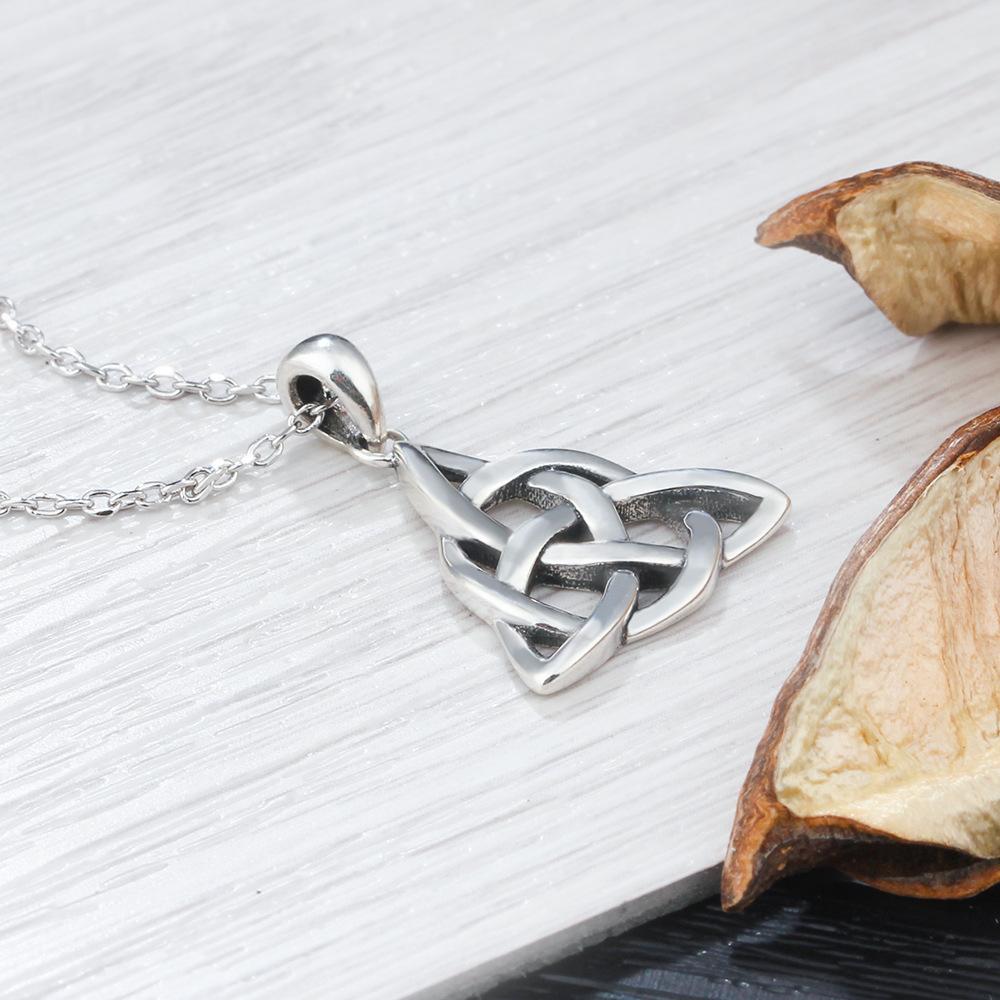 Sterlingsilber Vintage Hexenknoten Anhänger Halskette Keltischer Knoten Kreuz Glücksknoten Halskette Amulett Schmuck Geschenk