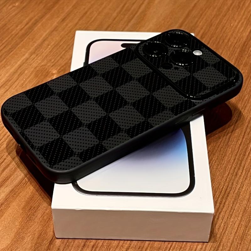 Fashion Black Grid Silicone Pattern Phone Case For iPhone 17 Pro 16 15 14 13 12 11 Pro Max Air X XR XS Max 16 Plus Soft Cover