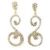 Les Trésors De Lily [L7028] - Boucles Plaqué Or 'Infini' blanc doré - 28x11 mm