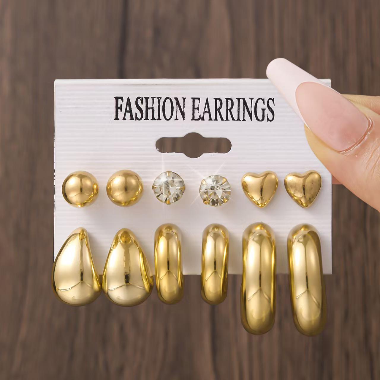 Роскошные серьги-капли с кругом: 2024 Элегантные золотые серьги-кольца и каффы для женщин