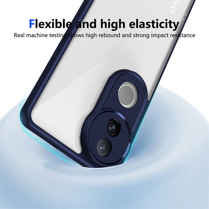 Vivo V50 5G V2427 Case Plating Bumper Shockproof Clear Back Cover Hard Matte Phone Case for Vivo V50 VivoV50 5G 2025 V2427