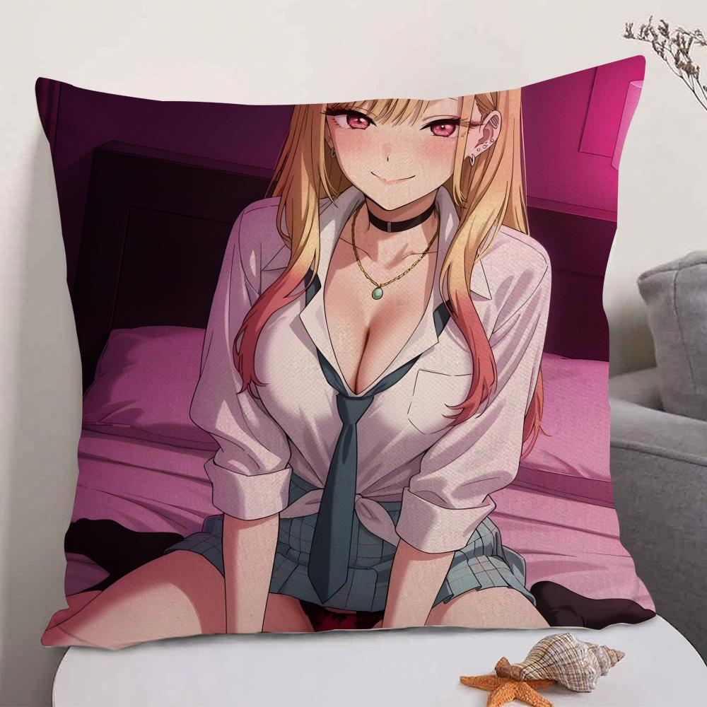 Anime MMy Dress Up Darling Cushion Cover Natural Linen Organic Fabric DoubleSided Printing Sofa Home Decor Gift Pillow Case