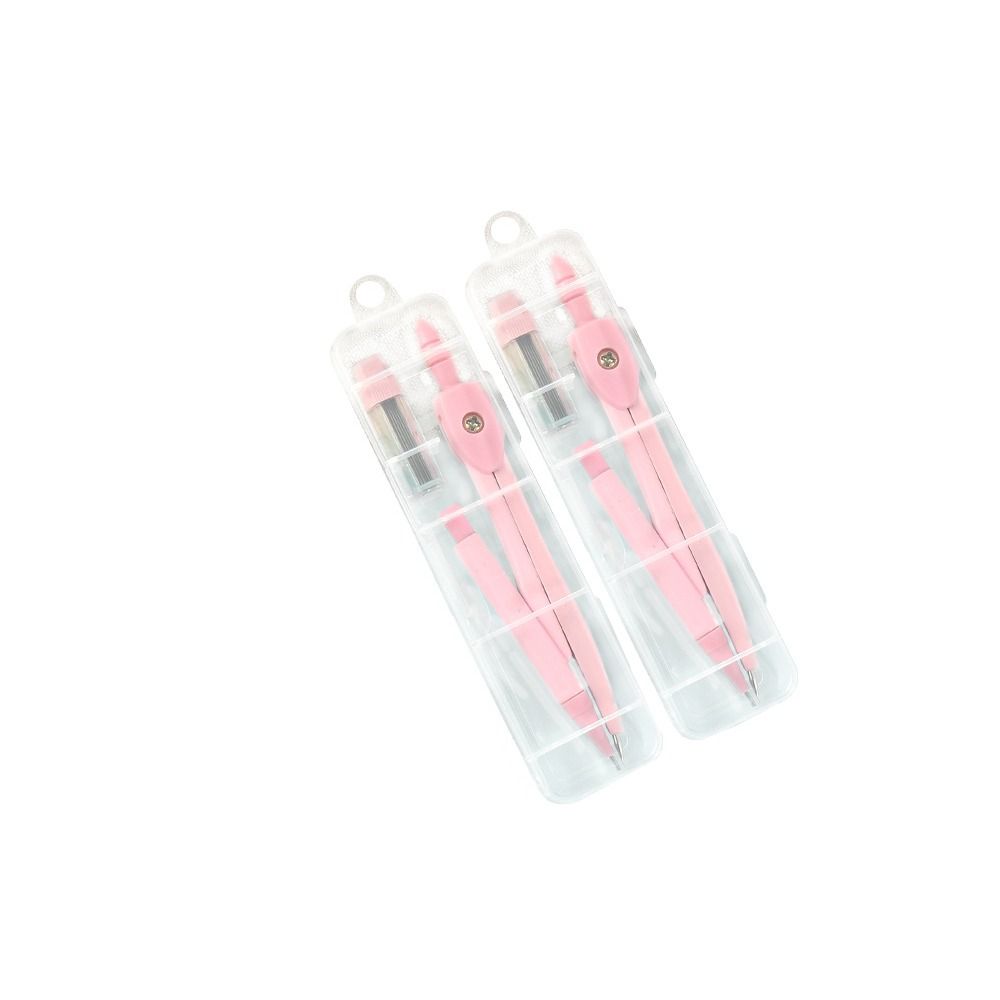 2pcs Math Geometry Student Pencil Compass Learning Drawing Tool Metal Compass Set  School Supplies
