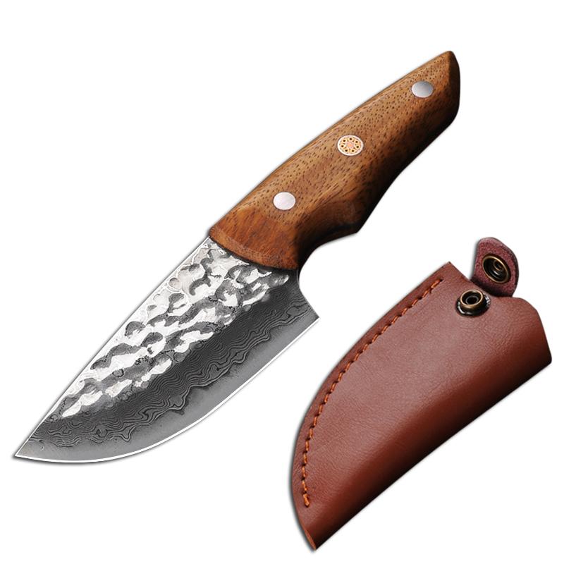 Damascus Steel Kitchen Knvies Meat Cleaver Chef Knife Steak Barbecue Knife Tang Full Fish Knife Slicing Boning Cooking Tools