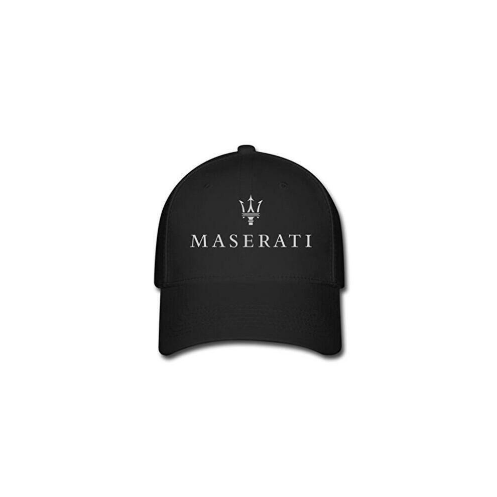 Damen Herren Baumwolle Maserati Fan Logo Verstellbare Hüte Baseballkappen Schwarz black