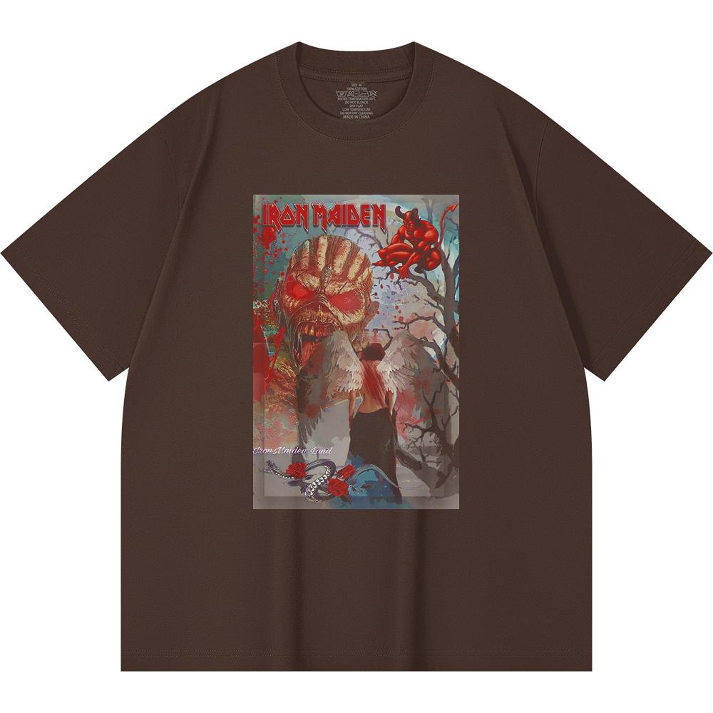 230 Gsm 100% Cotton Heavy Metal T-Shirt Rock Band Popular Music Print Unisex Heavy Cotton T Shirt