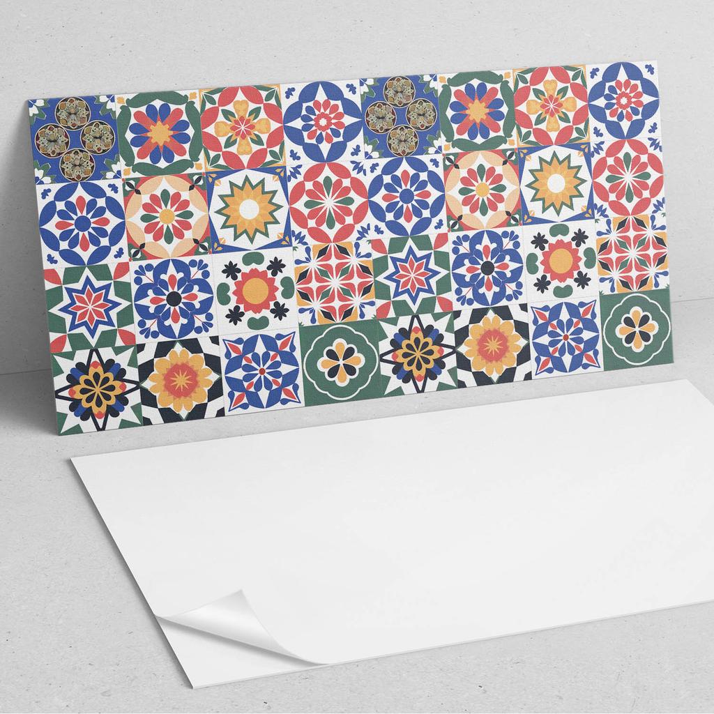 Dekoracyjny Panel Winylowy Na Ścianę Z Nadrukiem 120X60 Cm Wzory Mozaikowe W Szeregach