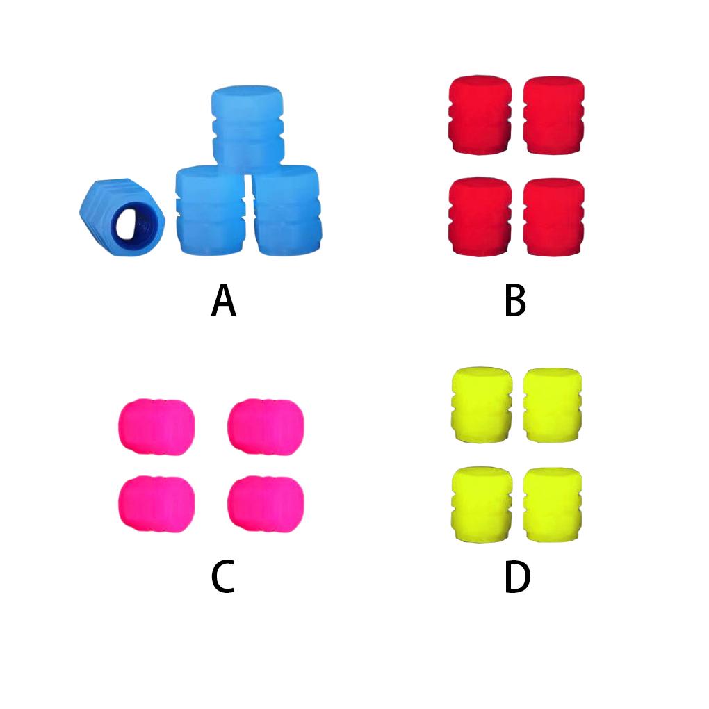 4 Stück Auto Reifenventilkappen Universal Leuchtend Kunststoff Dekorative Abdeckung Bunt Leuchtender Radschutz Fahrradzubehör