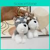 Cute Schnauzer Plush Keychain Soft Stuffed Dog Bag Accessory