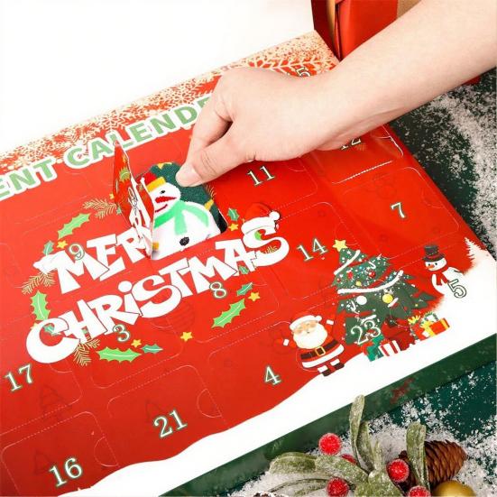 Sock Advent Calendar 2025 24 Days Christmas Countdown Calendar 12 Pairs Holiday Surprise Cotton Sock Gifts for Men Women
