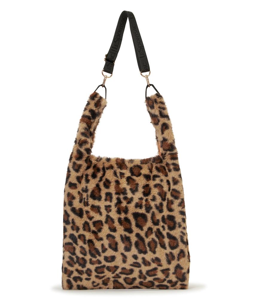FUR SHOULDER Fluffy Fur TOTE/3030/Leopard