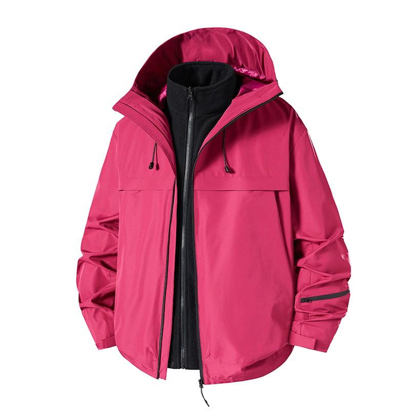 Unisex Outdoor Hiking Jacket With Removable Hood Windproof Breathable Waterproof Shell Winter Trekking Mountaineering
