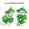 Pet Christmas Tree Clothes Transformation Clothes Funny Cat Dog Clothe Green Soft Plush Warm Belt Star Plush Ball Funny Dress Up