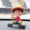 Cartoon Anime One Piece Cute Doll Luffy Sanji Zoro Chopper Action Figure Toy Model Phone Holder Bracket Car Decoration Toy Gift
