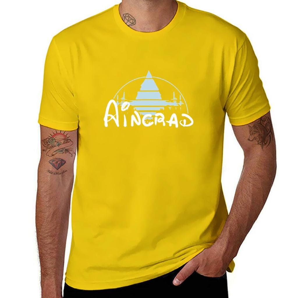 Aincrad T-Shirt Kawaii Clothes Aesthetic Clothes Sweat Funny T Shirts for Men