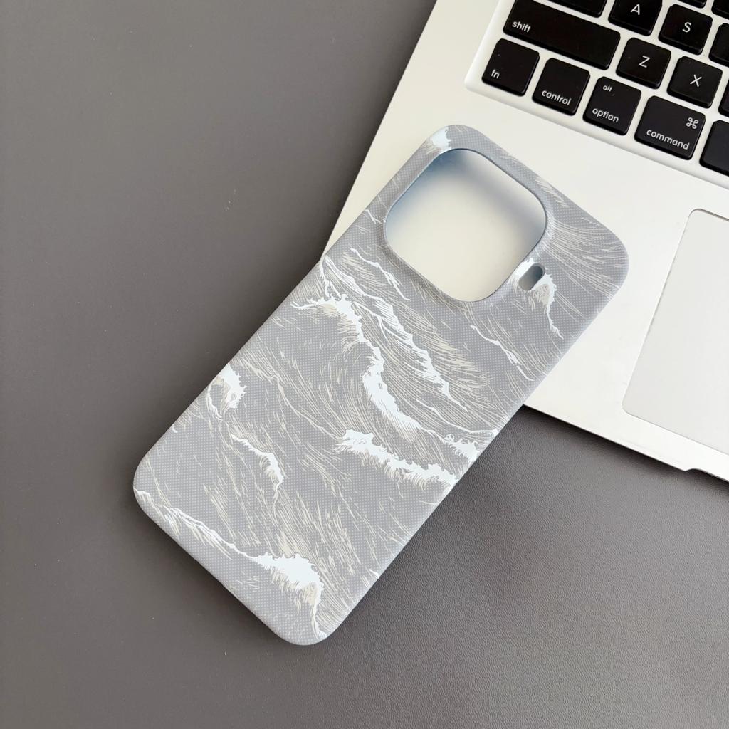 Applicable to Xiaomi 17TPro ultra-thin mobile phone case, ocean wave carbon fiber pattern 15T half pack, magnetic suction simple skin feeling protec