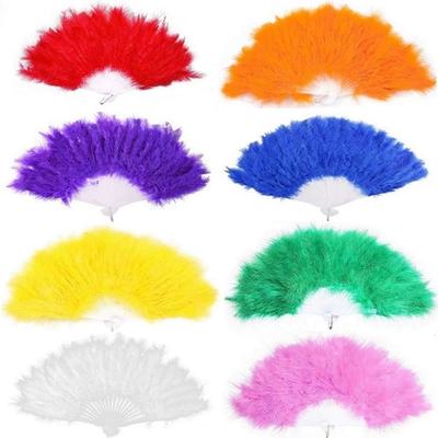 KitMall 8-Color Set of Fluffy Juliana Feather Fans, Perfect for Cosplay, Costumes, Disco, Bodycon, and Weddings (8-Color Set)