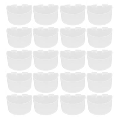 20 Stück Vogelfutternapf Plastik Papagei Wasser Fütterbecher Vogelkäfig Futtertrog Set Kit Weiß 11x6cm /
