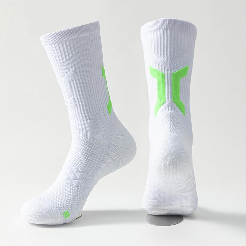 

1 Pairs Professional Men s Basketball Socks With Thick Towel Bottom Breathable Sports Socks Men Long Badminton Socks белый