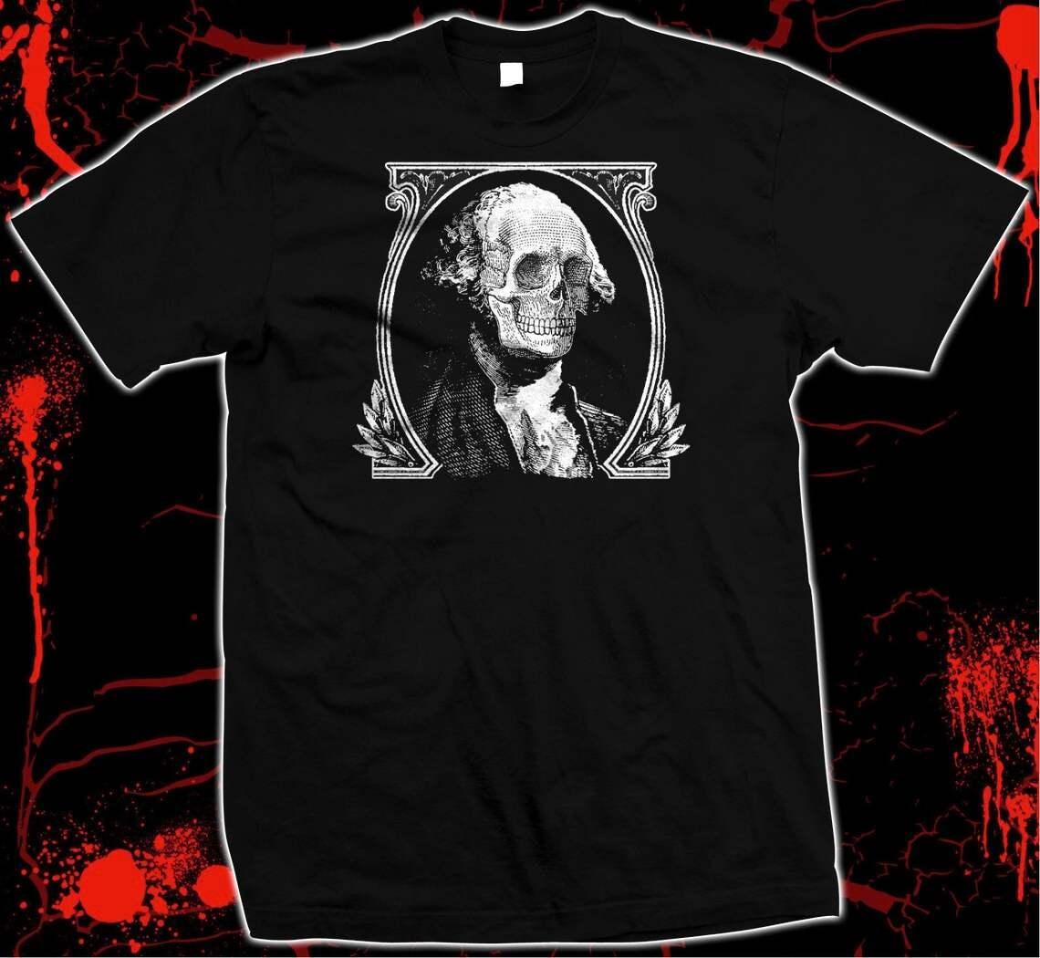 George Washington Skull Shirt- Dead Presidents - Dollar - Unisex Tee S