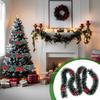Yousheng 6.5FT Christmas Garland with 6 Pcs Red Bows Artificial Greenery Pine Garland for Mantle Stair Fireplace Home Party Decoration