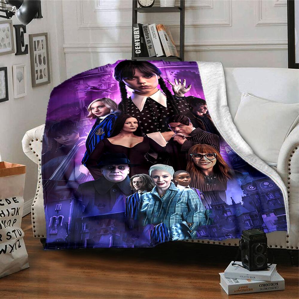1pc Addams Family Wednesday4 Blanket, Gift, for Men and Women, Soft Blanket, Good for Sofa Bed Couch Travel, Lightweight Flannel Blanket