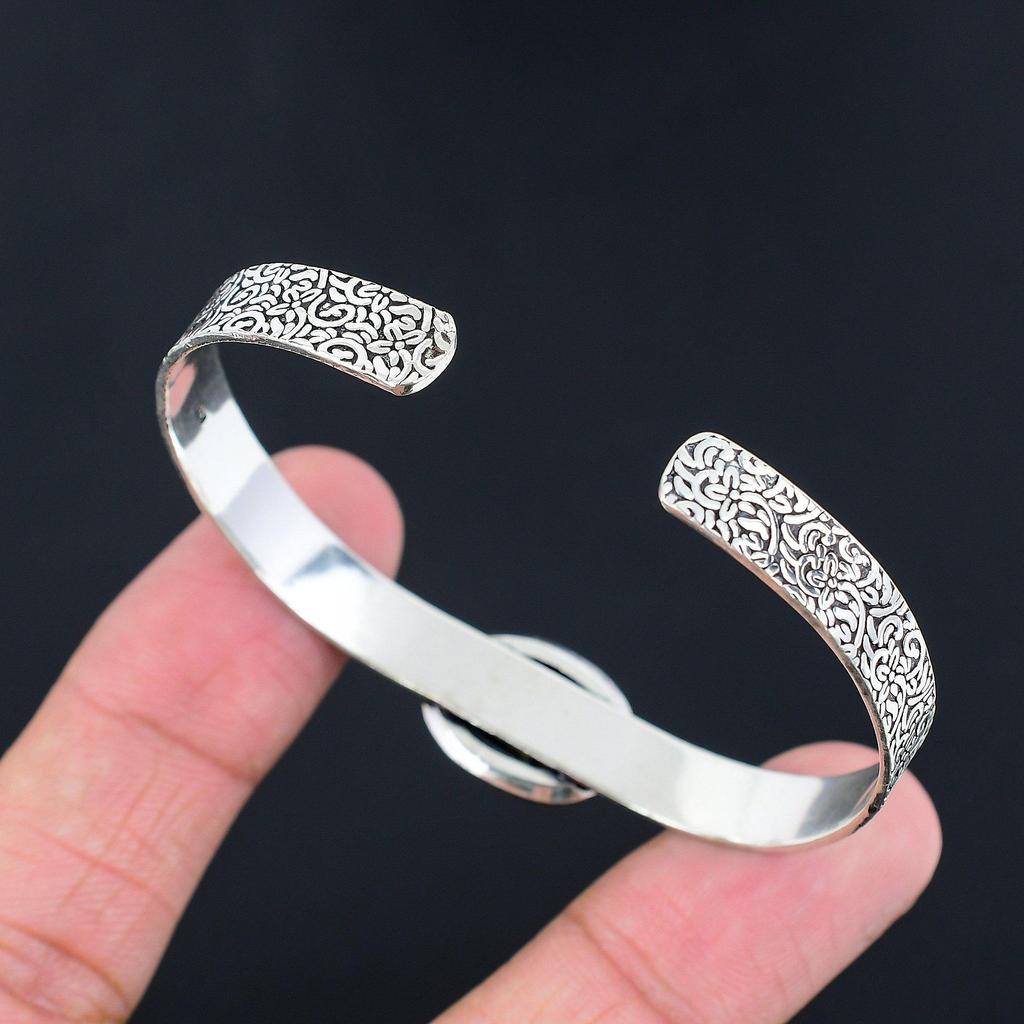 Sisters Day Sale Oval Charoite Gemstone Boho Bangle Jewelry 925 Sterling Silver